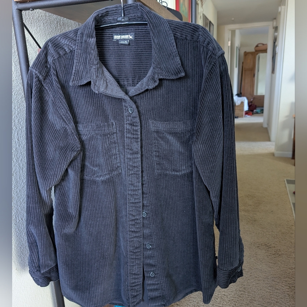 Never Worn: Women's Black Corduroy Shirt (Eddie Bauer)